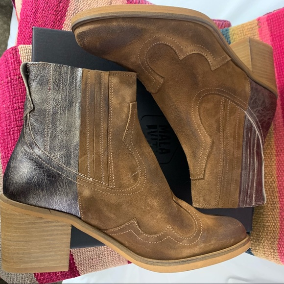 Sundance Brown & Metallic suede boots - Picture 5 of 9